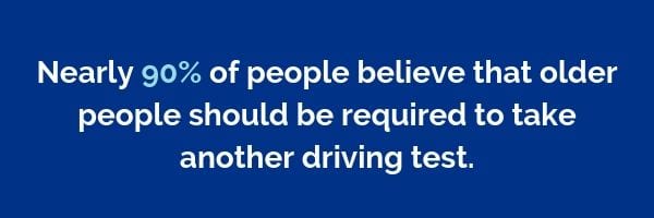 Nearly 90% of people believe that older people should be required to take another driving test | Dayinsure