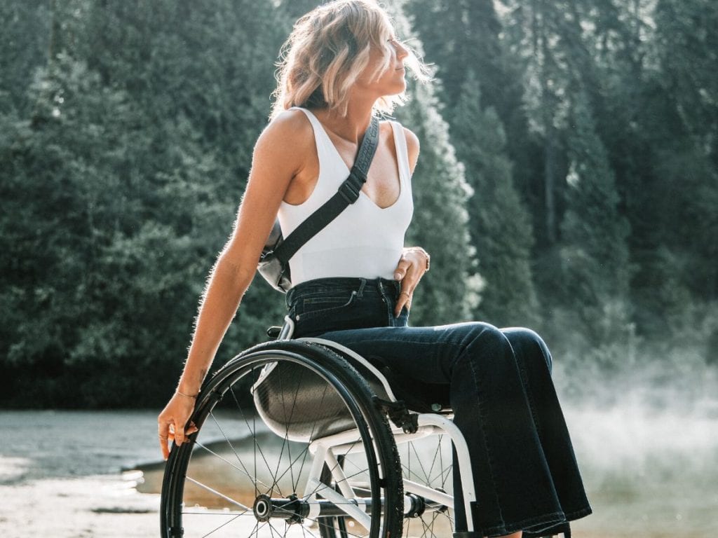 Woman in wheelchair