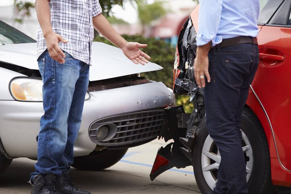 Two men in a car accident