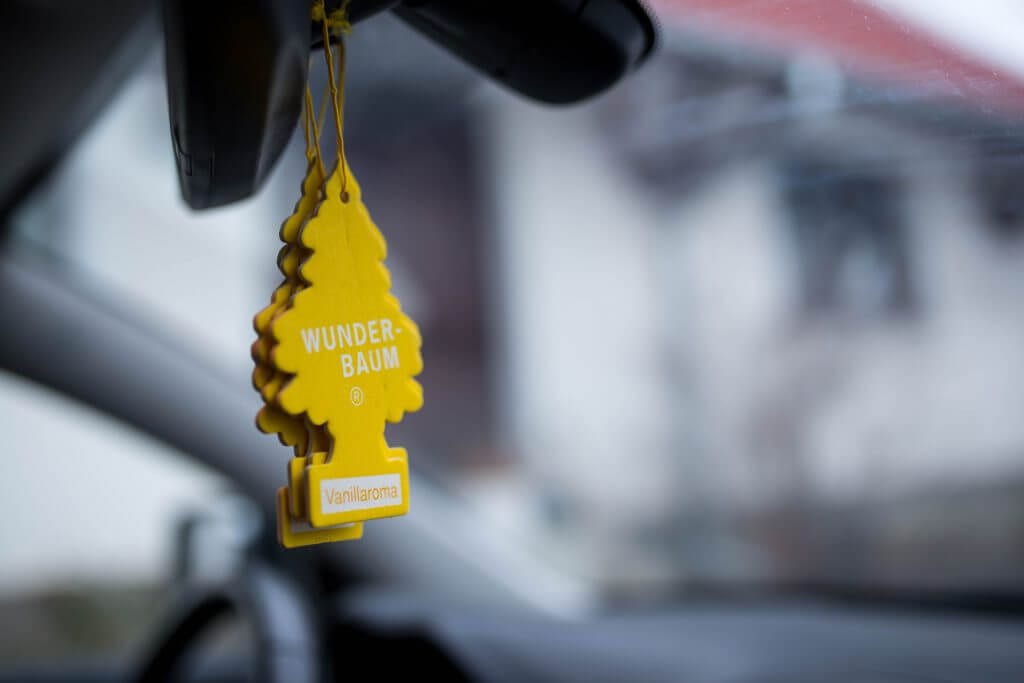 Yellow car air freshener 