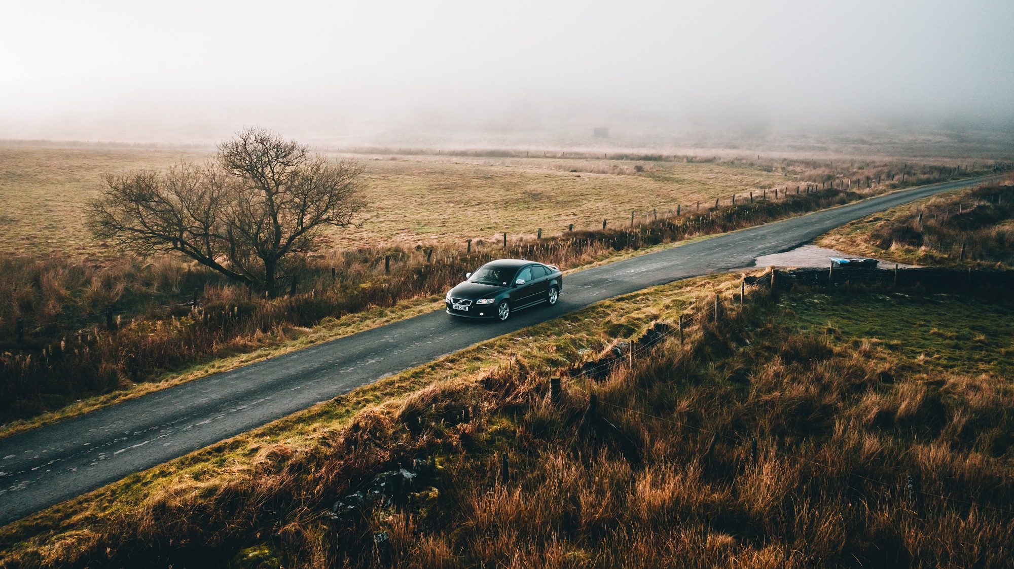 Driving in UK landscape