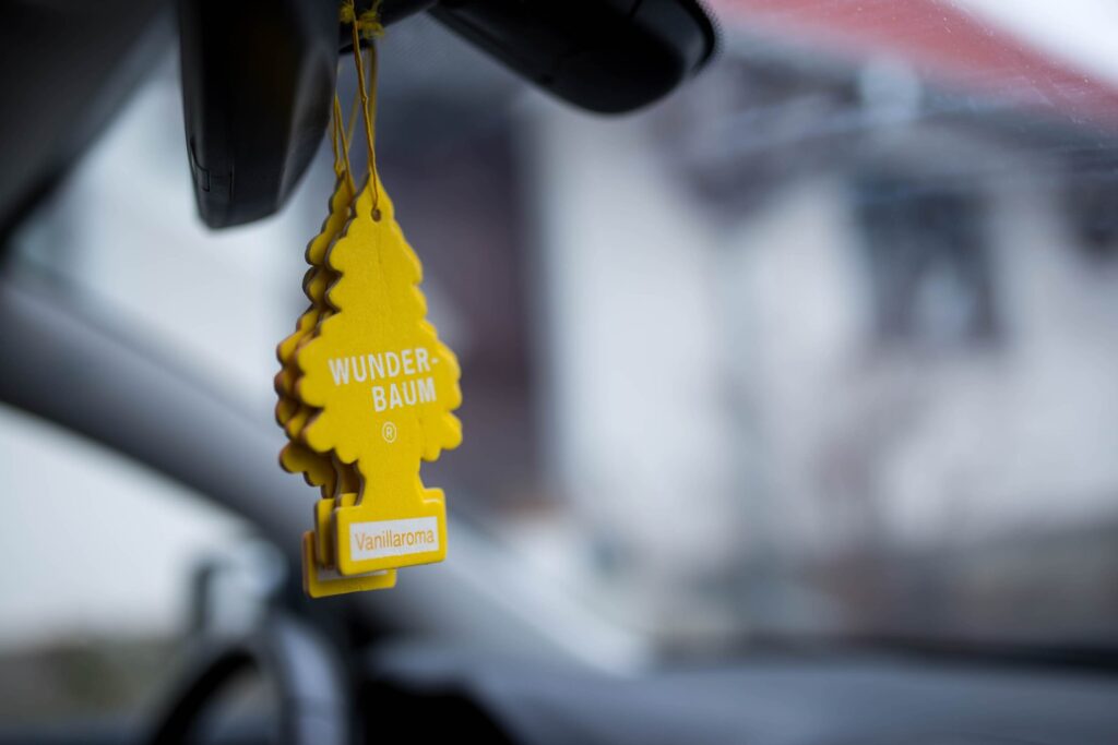 Yellow car air freshener