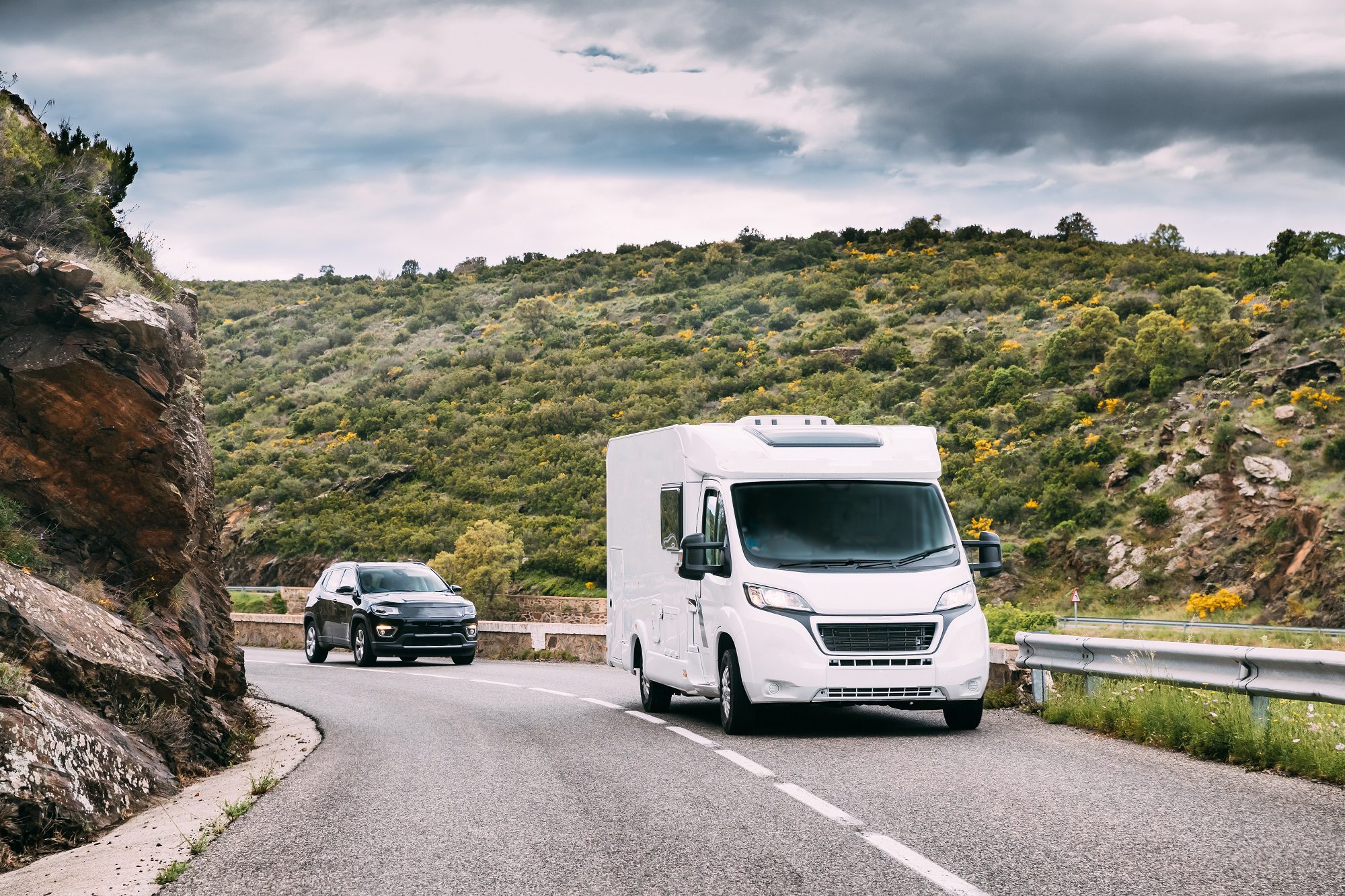 Motorhome driving on road