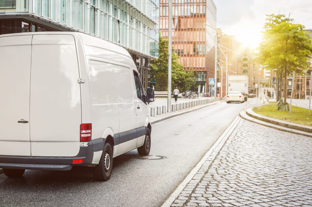 Van parked on street