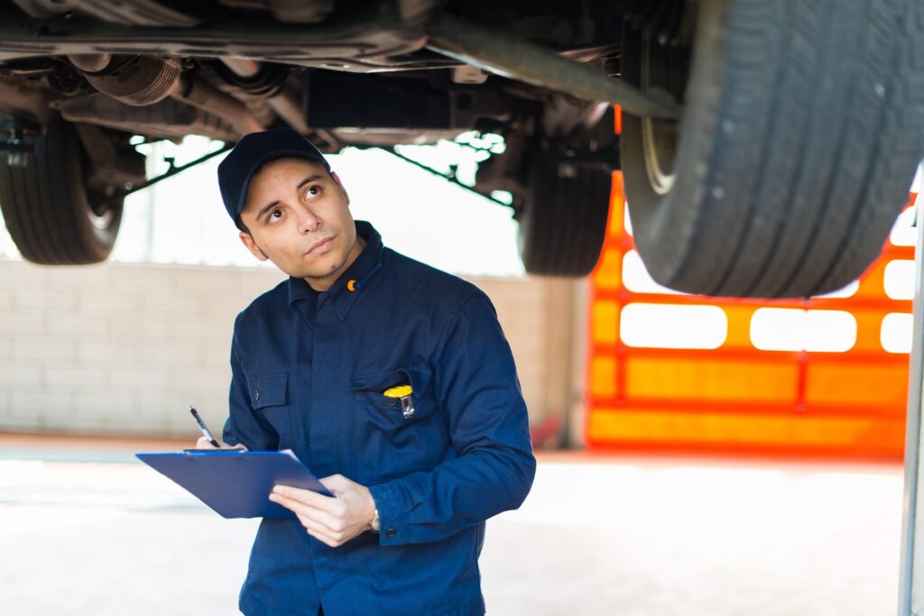 Mechanic with clipboard