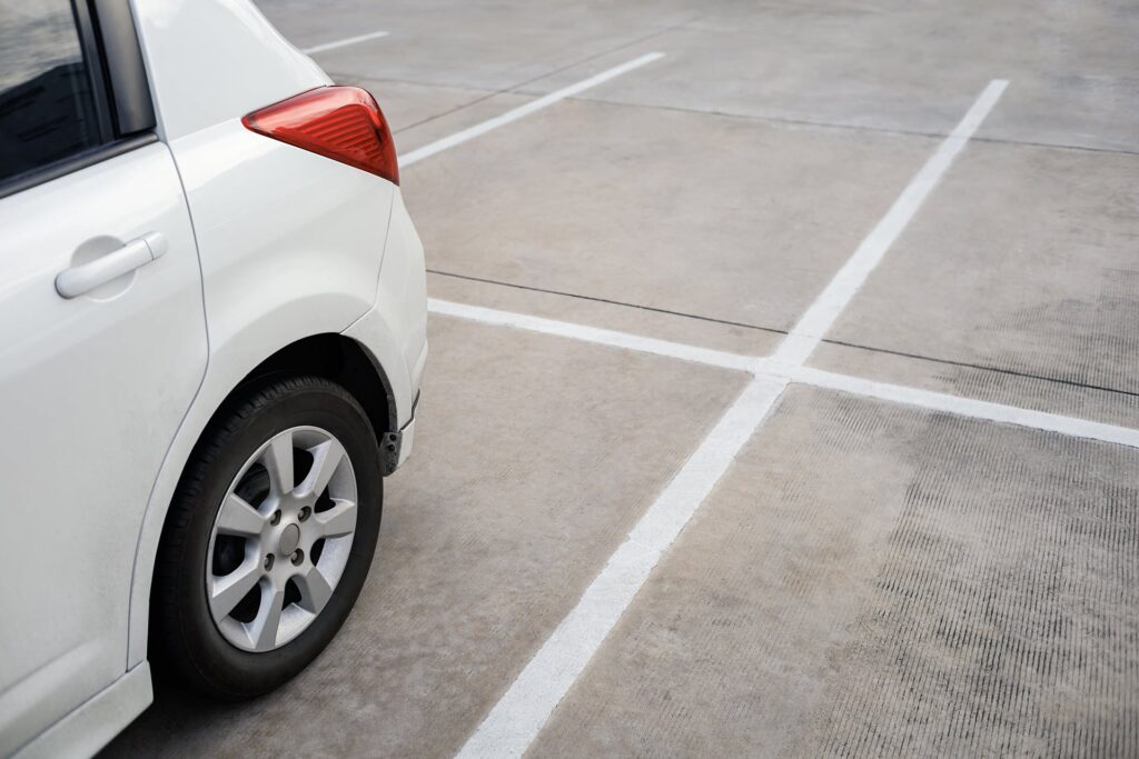 car parked in a parking bay