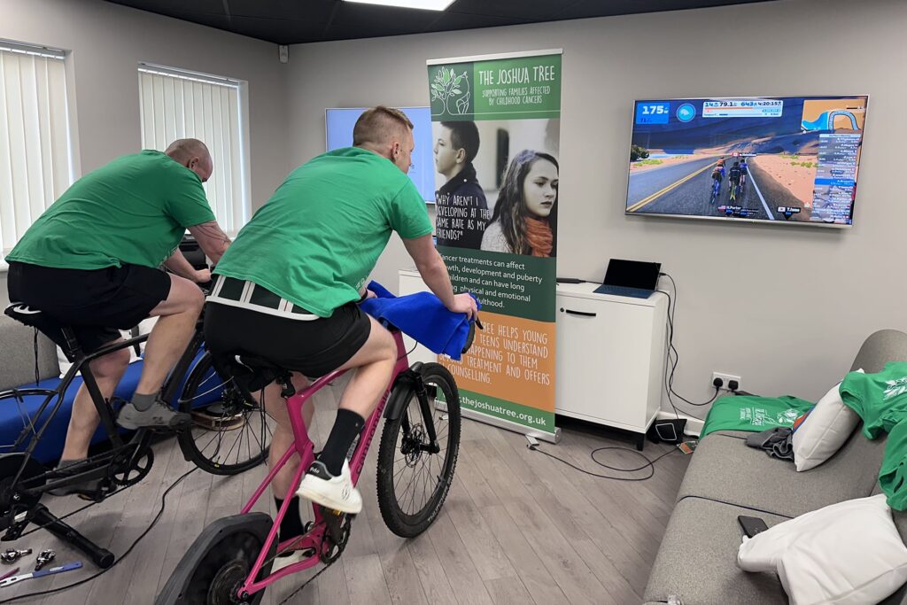colleagues cycling