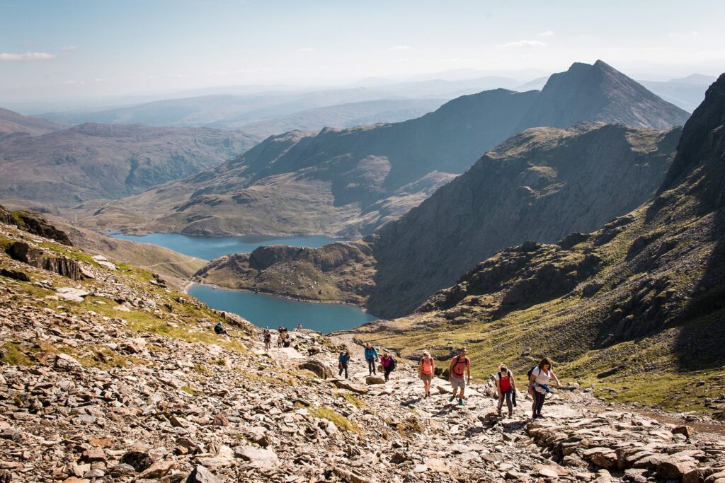 walkers climbing Snowdon