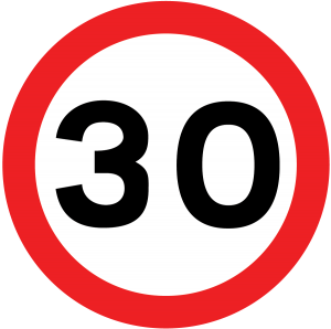 30mph road sign