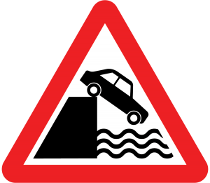 Quayside or riverbank road sign