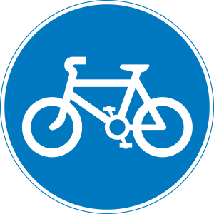 bicycles only road sign