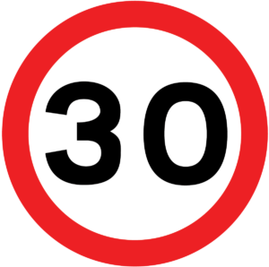 fixed speed limit of 30 symbol
