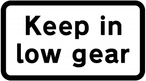 low gear road sign